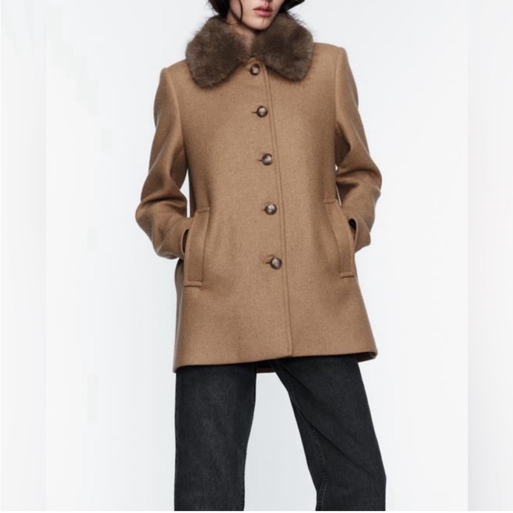 Zara wool blend coat XS